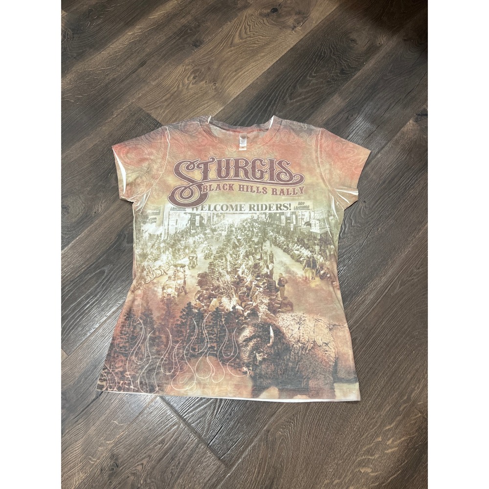 Sturgis Black Hills Rally Graphic Tee XXL Womens Welcome Riders Buffalo